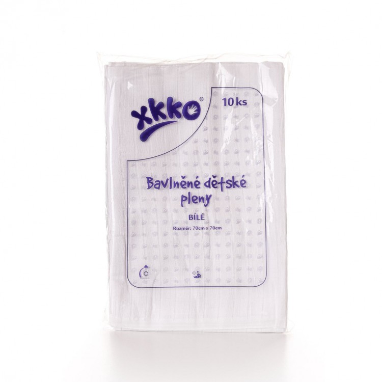 XKKO Classic bavlnené plienky 70x70 biele 